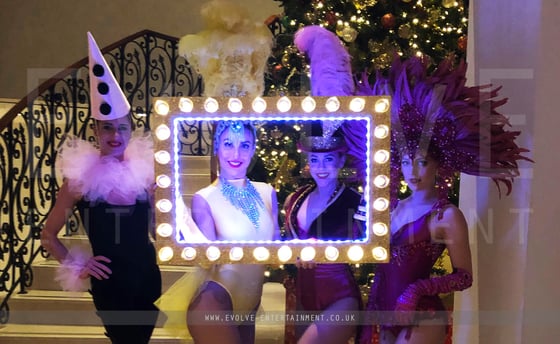 LED Walkabout Frames - Rectangle Circus Bulb Gold - Circus