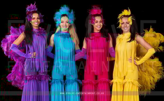 Tropical-Birds-with-Leggings-Stilt-Walkers-1